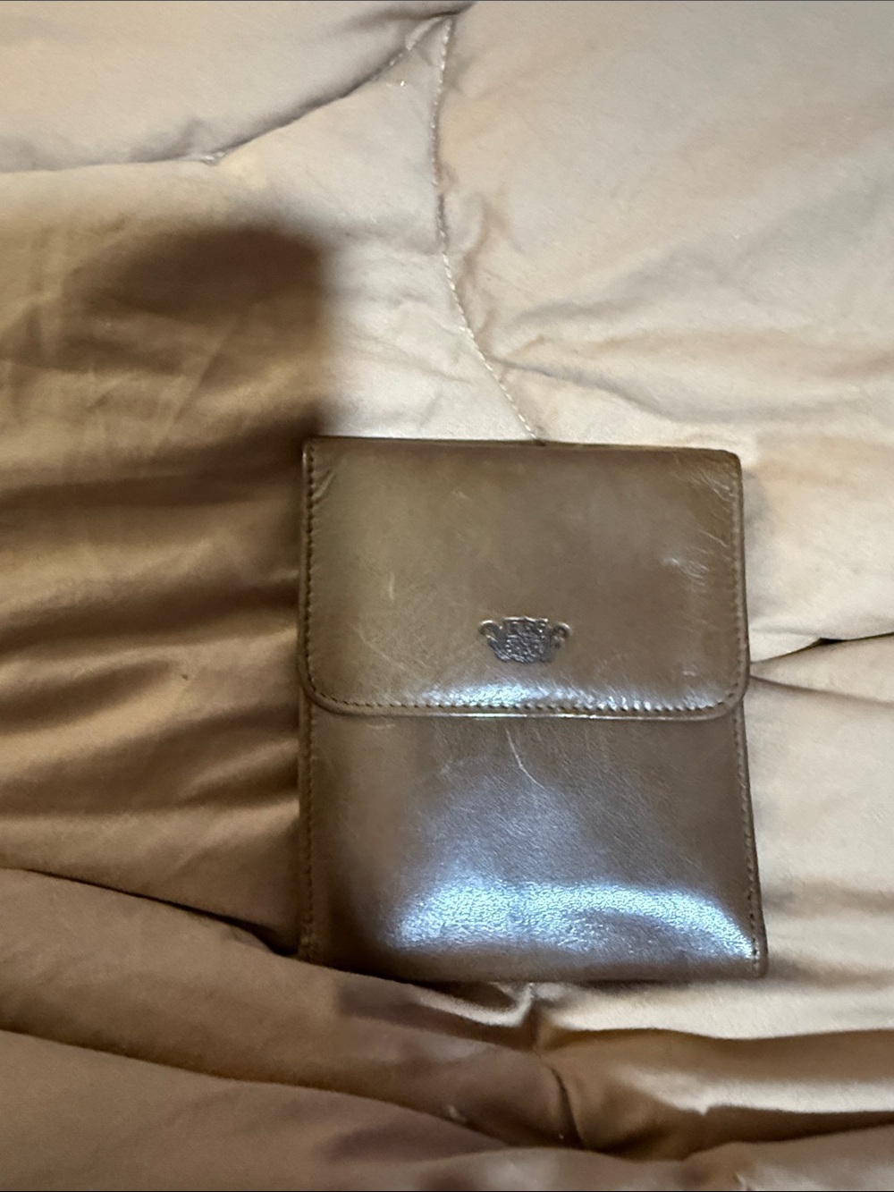 Bosca Brown Leather Fold-Over Wallet Pouch